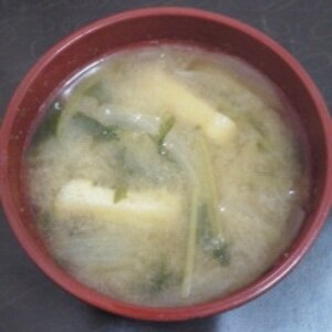 玉葱と水菜のお味噌汁